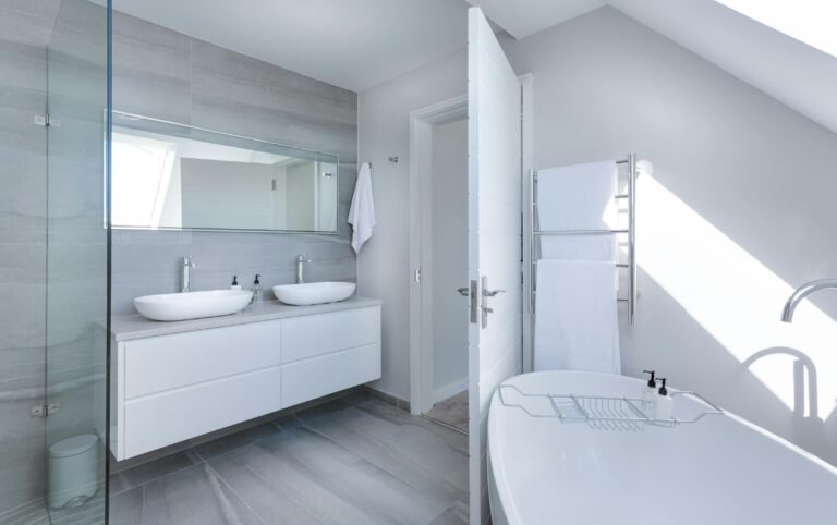 How to Design a Bathroom That Feels Like a Spa 2 Bright bathroom interior design with dual sinks, frameless glass shower, and modern fixtures - perfect balance of form and function.